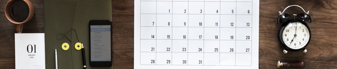 Flat lay of business agenda